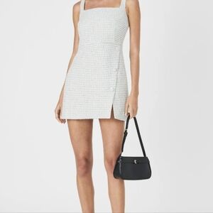 French Connection Tweed Mini Slit Dress